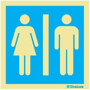 Informasjonsskilt - Toalett uni, 20x20 cm.