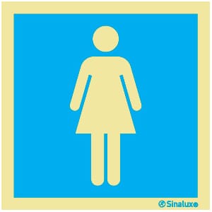 Informasjonsskilt - Toalett Damer, 20x20 cm.