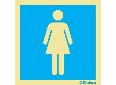 Informasjonsskilt - Toalett Damer, 20x20 cm.