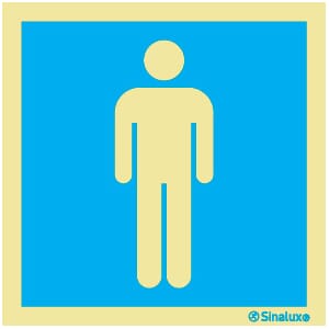 Informasjonsskilt - Toalett Herrer, 20x20 cm.