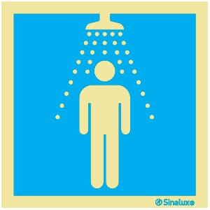 Informasjonsskilt - Dusj herrer, 20x20 cm.