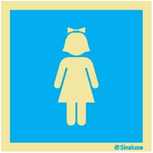 Informasjonsskilt - Barnetoalett Jenter, 20x20 cm.
