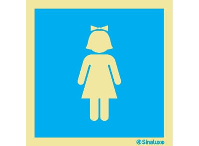 Informasjonsskilt - Barnetoalett Jenter, 20x20 cm.