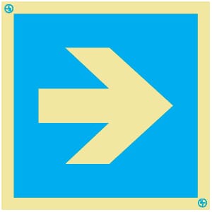 Informasjonsskilt - Pil rett, 20x20 cm.