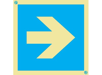 Informasjonsskilt - Pil rett, 20x20 cm.