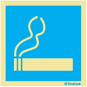 Informasjonsskilt - Røykeområde, 20x20 cm.