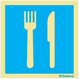 Informasjonsskilt - Matservering, 20x20 cm.