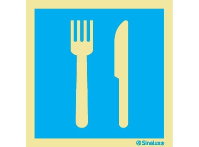 Informasjonsskilt - Matservering, 20x20 cm.