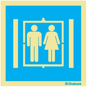 Informasjonsskilt - Heis, 20x20 cm.