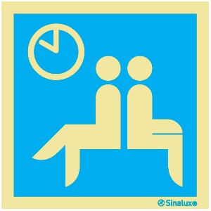 Informasjonsskilt - Venteområde, 20x20 cm.