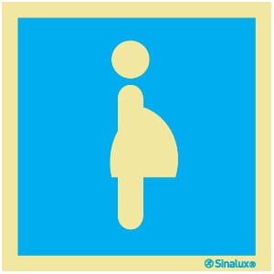 Informasjonsskilt - For gravide, 20x20 cm.