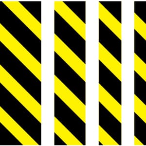 Reflekterende markeringsstripe - Gul/Sort - 15x68cm