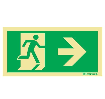 Utgang ved brann - Pil Høyre