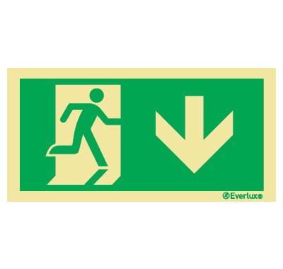 Utgang ved brann - Pil Ned