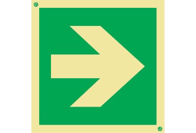 Rømningsretning - Pil rett