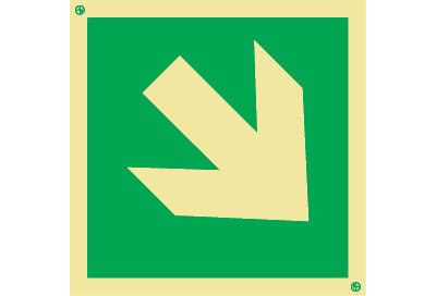 Rømningsretning - Pil skrå