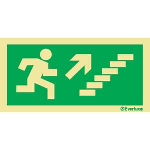 Utgang ved brann - Trapp opp Høyre, 15x30cm