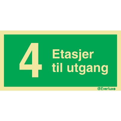 4 Etasjer til utgang - 15x30 cm.