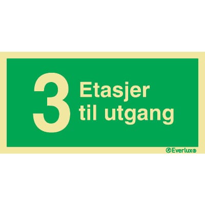 3 Etasjer til utgang - 15x30 cm.