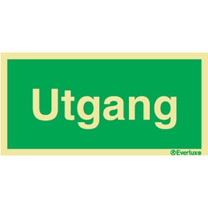 Utgang, PVC - 15x30 cm.