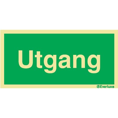 Utgang, PVC - 15x30 cm.
