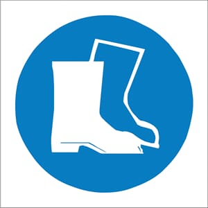 Påbudsskilt - Vernesko påbudt, 20x20 cm., pvc