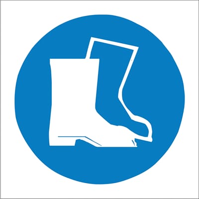 Påbudsskilt - Vernesko påbudt, 20x20 cm., pvc