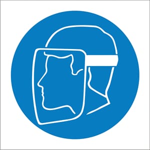 Påbudsskilt - Bruk ansiktsvern, 20x20 cm, pvc