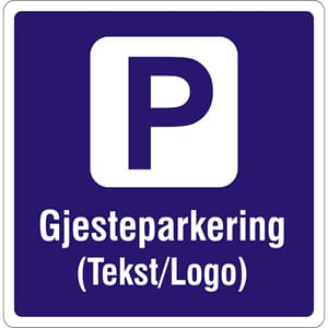 Gjesteparkering, 50x50 cm.