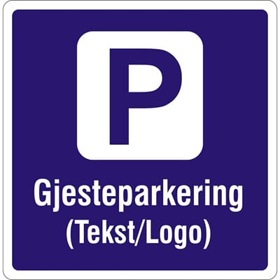 Gjesteparkering, 50x50 cm.