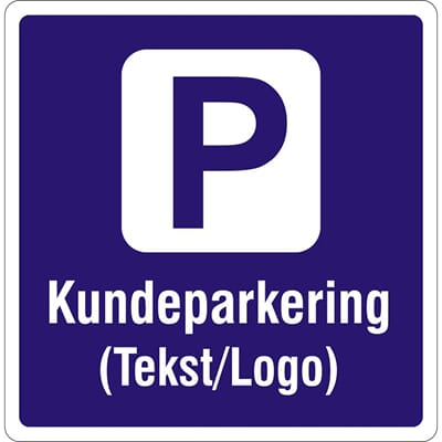 Kundeparkering, 50x50 cm.