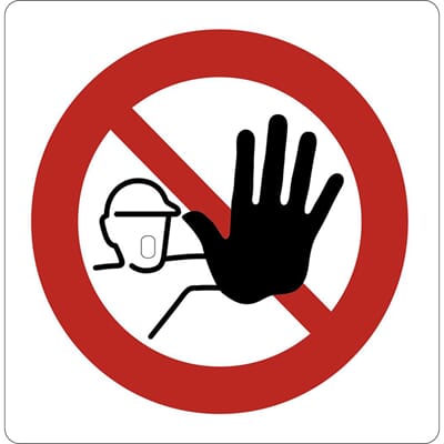 Adgang forbudt symbol, 50x50 cm.