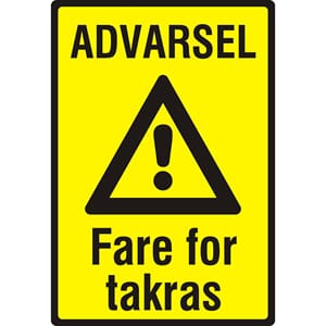 ADVARSEL - Fare for takras, 50x70 cm.