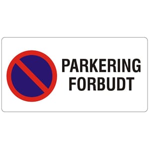 Parkering forbudt, 50x25 cm.