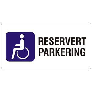 Reservert parkering HC, 50x25 cm.