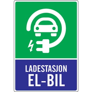 Ladestasjon EL-BIL, 50x70 cm.