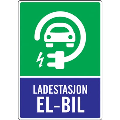 Ladestasjon EL-BIL, 50x70 cm.
