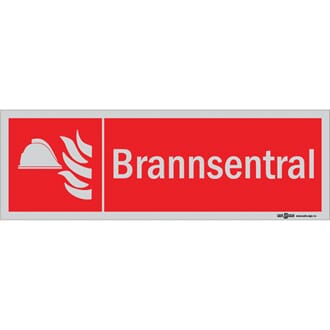 Brannsentral - 30x10 cm., refl. pvc