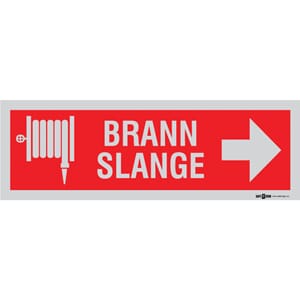Brannslange pil høyre - 30x10 cm., refl. pvc
