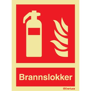 Brannslukker m/tekst - 15x20 cm.