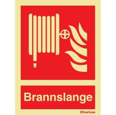 Brannslange m/tekst - 15x20 cm.