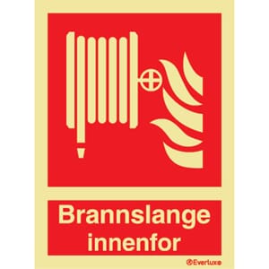 Brannslange innenfor - 15x20 cm.