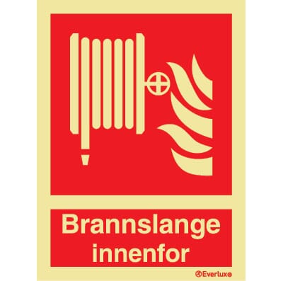 Brannslange innenfor - 15x20 cm.