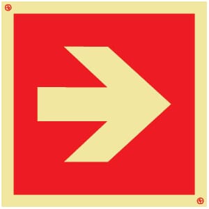 Brannpil, rett - Skilt