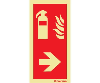 Brannslukker - Pil Høyre, 15x30 cm.