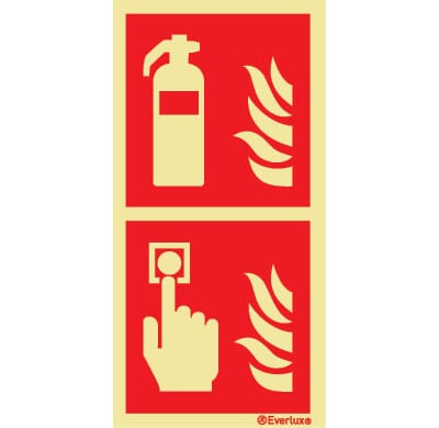 Brannslukker/Manuell melder -15x30 cm.