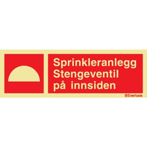 Sprinkleranlegg - Stengeventil på innsiden - 30x10 cm.