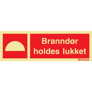 Branndør holdes lukket, 30x10 cm.