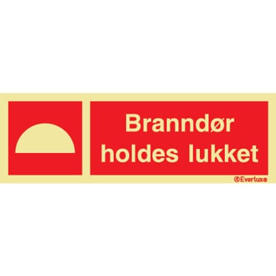 Branndør holdes lukket, 30x10 cm.