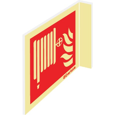 Brannslange - Flaggskilt, 15x15 cm.